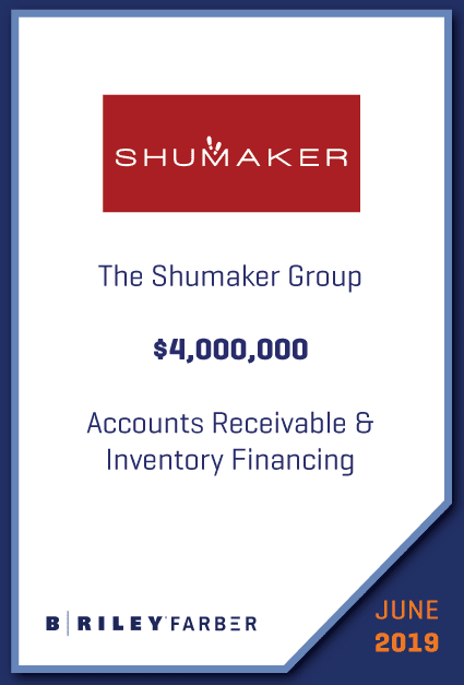 GlassRatner Advises and Sources $4 Million ABL to The Shumaker Group